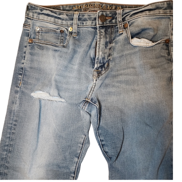 American Eagle Outfitters Slim Straight Distressed Stretch Jean - Picture 2 of 7